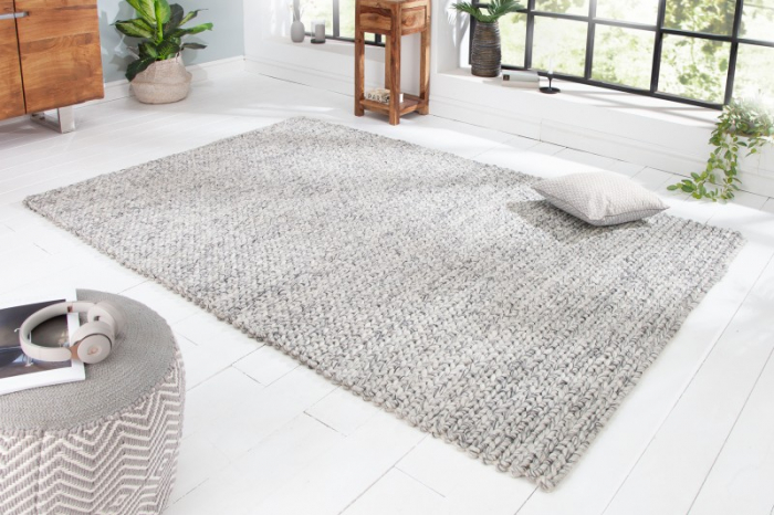 Covor lucrat manual din lana INFINITY HOME 240x160 cm, gri  [2]