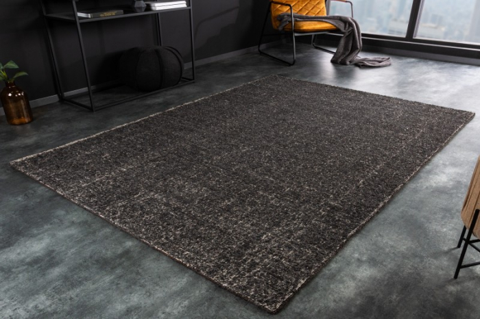 Covor lucrat manual LANA 230x160 cm, gri inchis  [3]