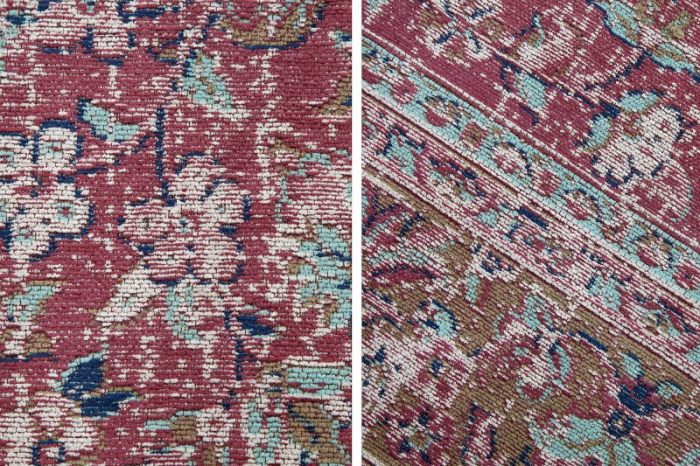 Covor oriental din bumbac OLD MARRAKESCH 240x160 cm, rosu cu model floral  [5]