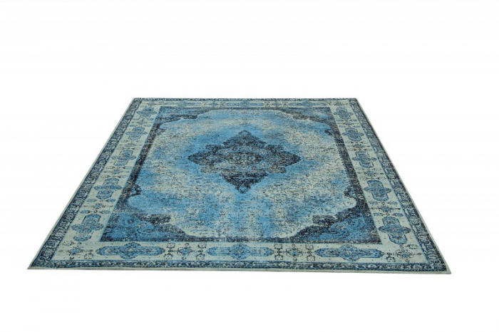 Covor oriental din bumbac PURE UNIQUE 240x160 cm cu model geometric, albastru [6]