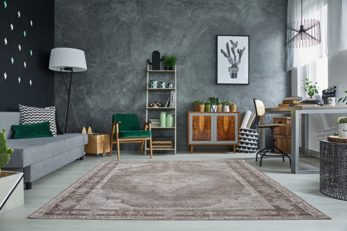 Covor oriental din bumbac PURE UNIQUE 240x160 cm model geometric, gri  [2]