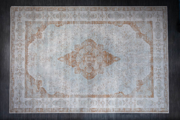 Covor oriental din bumbac PURE UNIQUE XXL 350x240 cm cu model geometric, gri [3]