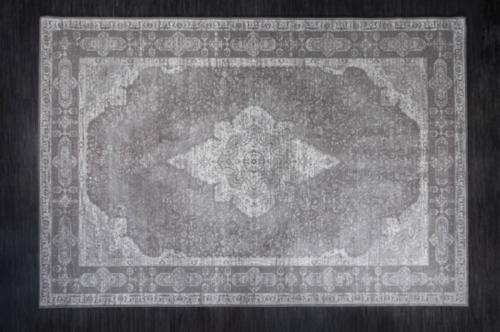 Covor oriental din bumbac PURE UNIQUE XXL 350x240 cm cu model geometric, gri deschis [3]