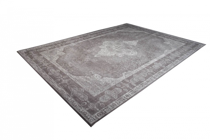 Covor oriental din bumbac PURE UNIQUE XXL 350x240 cm cu model geometric, gri deschis [1]