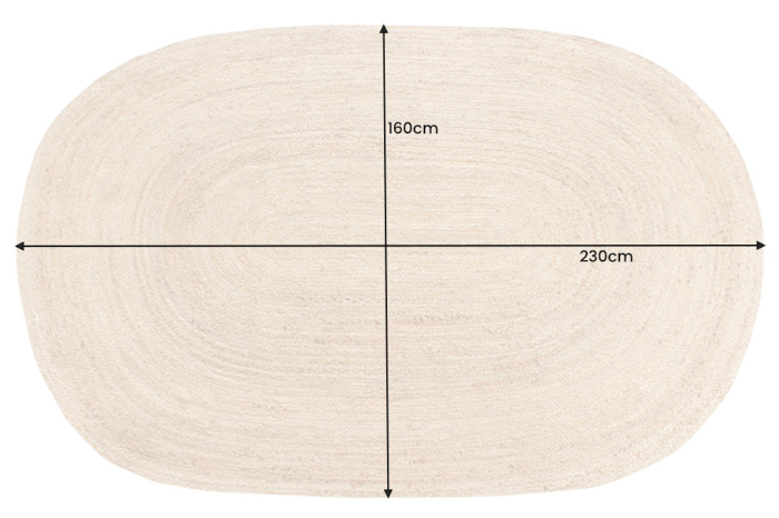 Covor PURE NATURE 160x230cm iută naturală oval [9]