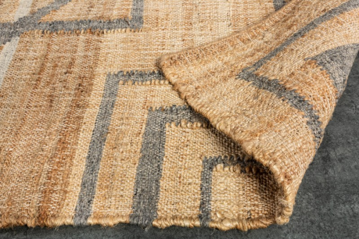 Covor țesut manual AZTECA 230x160 cm bej / gri cu modele geometrice [3]
