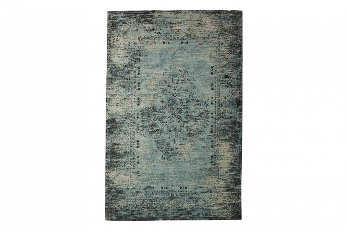 Covor vintage din bumbac OLD MARRAKECH 240x160 cm, albastru antic  [1]