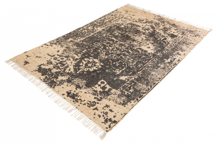Covor vintage HERITAGE 230x160 cm din iută cu aspect uzat, bej/gri  [1]