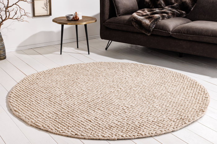 Covor WOOL 150 cm rotund bej [4]