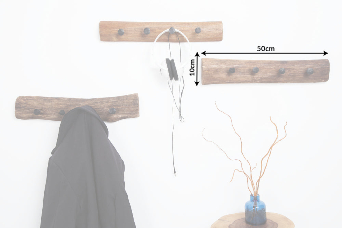 Cuier de perete HEMINGWAY 50 cm din lemn reciclat [8]