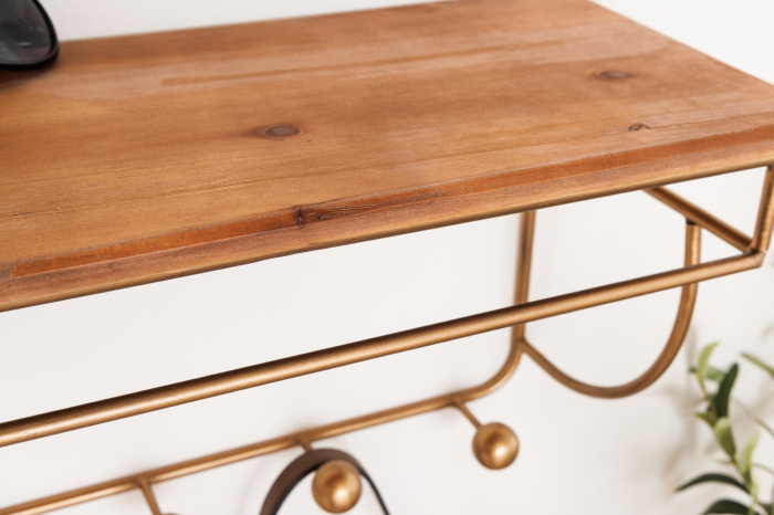 Cuier HERITAGE 80 cm din fier și lemn de pin natural [7]