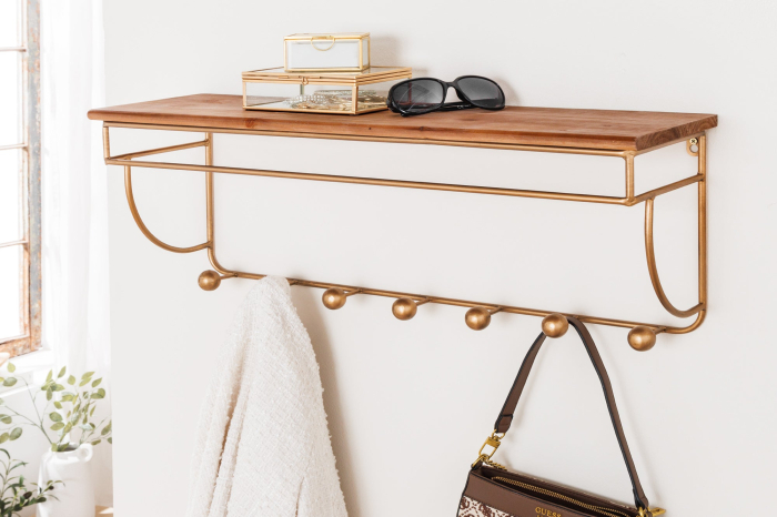 Cuier HERITAGE 80 cm din fier și lemn de pin natural [3]