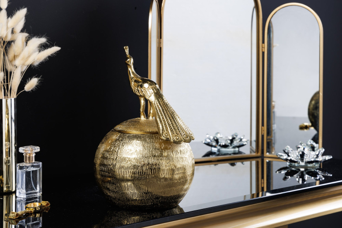 Cutie metalică WILDLIFE BIRD 30 cm auriu antic [3]