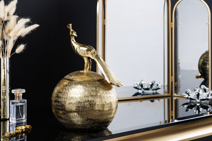 Cutie metalică WILDLIFE BIRD 30 cm auriu antic [5]