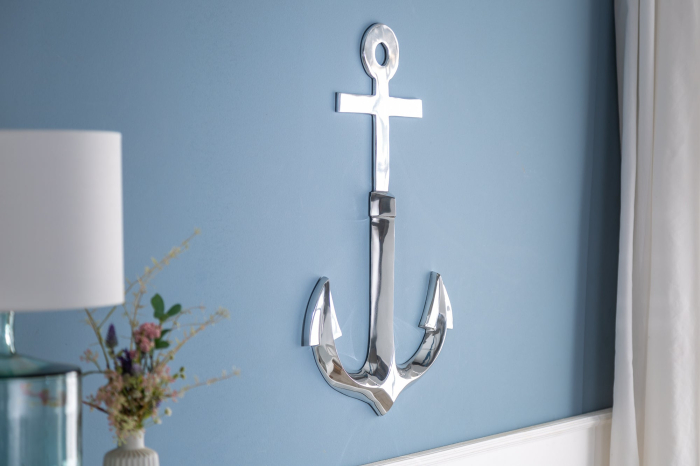 Decorațiune de perete ANCHOR 70 cm 3D aluminiu argintiu [4]