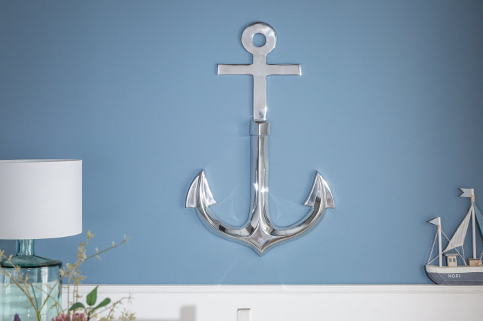 Decorațiune de perete ANCHOR 70 cm 3D aluminiu argintiu [3]