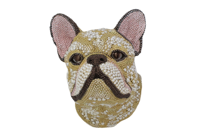 Decorațiune de perete BULLDOG FRANCEZ 25 cm, realizată manual, multicoloră [1]