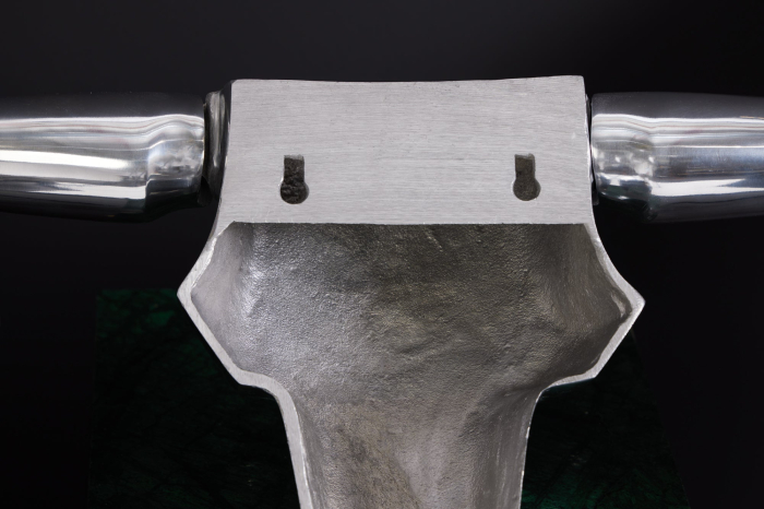 Decorațiune de perete coarne BULL 120 cm aluminiu argintiu [8]