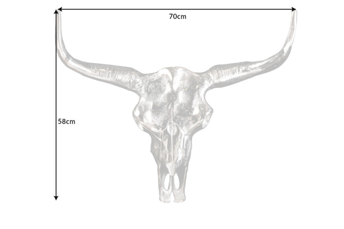 Decorațiune de perete craniu MATADOR argintiu [10]