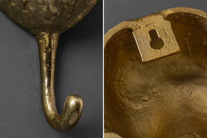 Decorațiune de perete cu cârlige pentru haine THREE APES, set de 3, auriu [9]