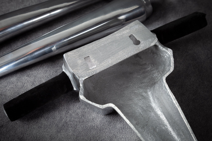 Decorațiune de perete cu coarne BULL 100 cm, aluminiu argintiu [8]