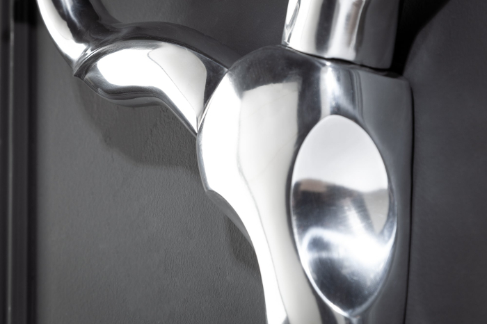 Decorațiune de perete cu coarne STYLE ROCKS aluminiu argintiu [5]