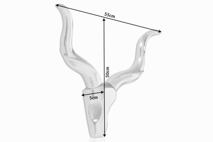 Decorațiune de perete cu coarne STYLE ROCKS aluminiu argintiu [8]