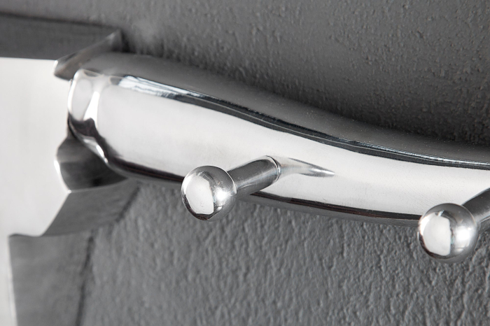 Decorațiune de perete cu cuier BULL 100 cm, aluminiu argintiu [6]