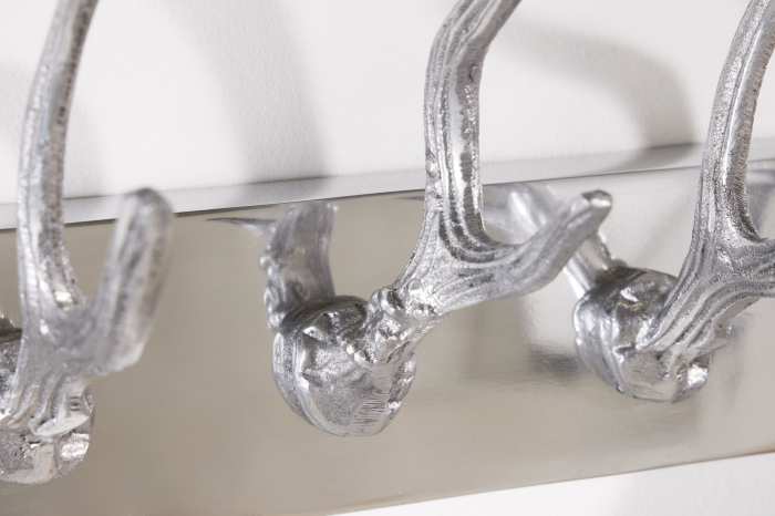 Decorațiune de perete cu cuier DEER 50 cm, aluminiu argintiu [8]