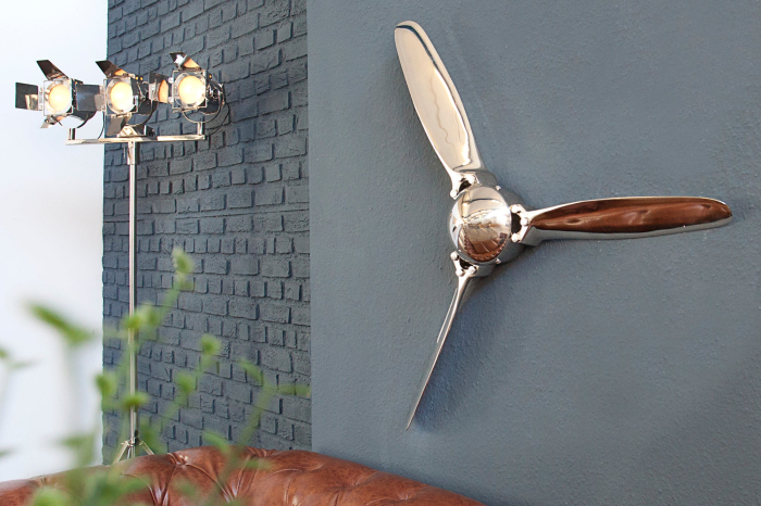 Decorațiune de perete elice SCREW 90 cm aluminiu argintiu [4]