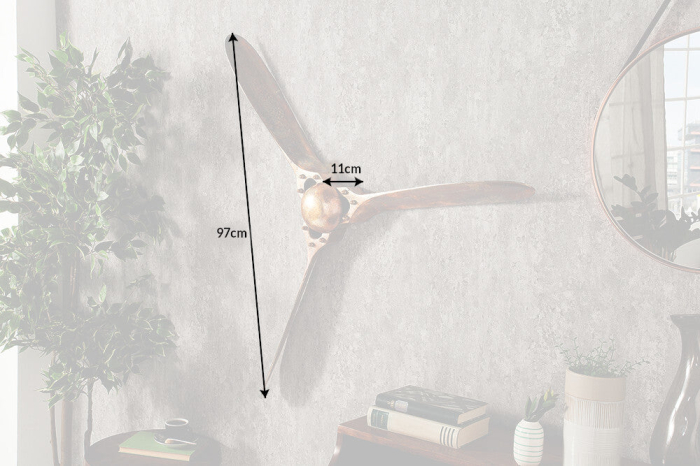 Decorațiune de perete elice SCREW 97 cm cupru marmorat [8]