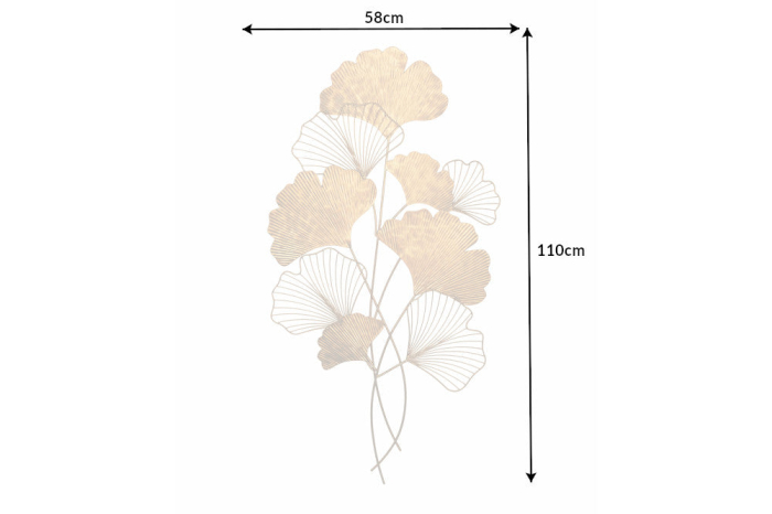 Decorațiune de perete GINKGO 110 cm auriu [8]