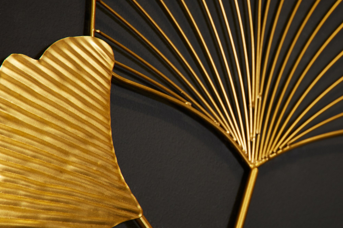 Decorațiune de perete GINKGO 40 cm, set de 3 bucăți, auriu [6]