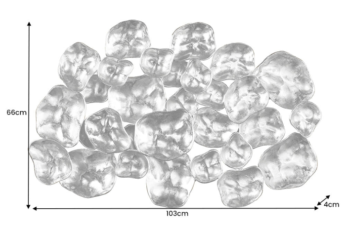 Decorațiune de perete VARIATION 100 cm argintiu, realizată manual [10]