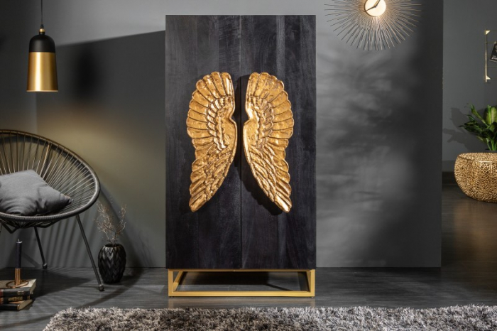 Dulap din lemn de mango negru Angel 70 cm [3]