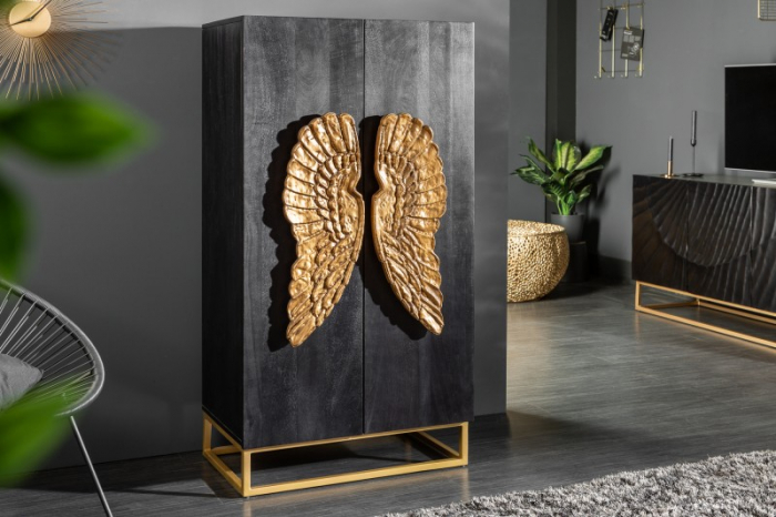 Dulap din lemn de mango negru Angel 70 cm [2]