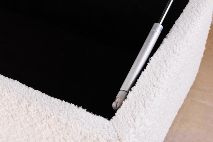 Dulap pentru bancă LOFT 100 cm, alb, cu textură bouclé [9]