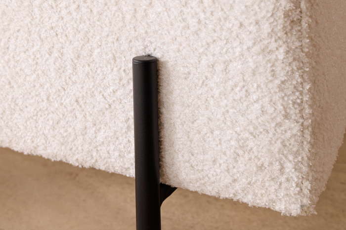 Dulap pentru bancă LOFT 100 cm, alb, cu textură bouclé [10]