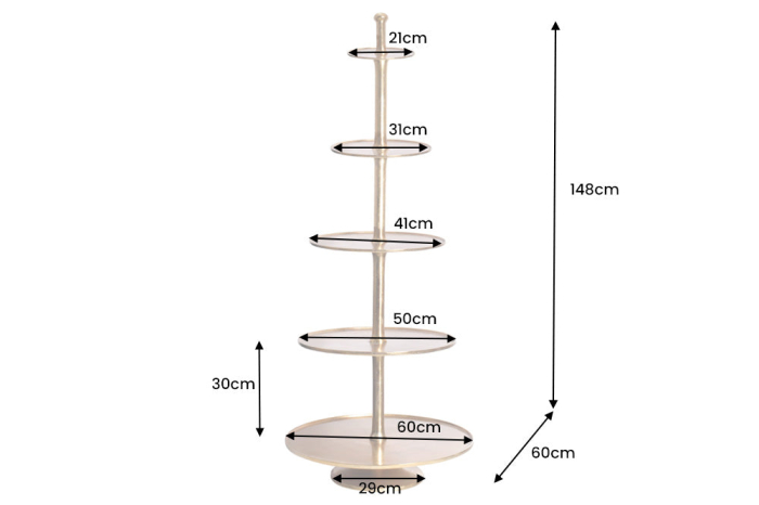 Etagere ABSTRACT 150 cm 5 tăvi auriu [10]
