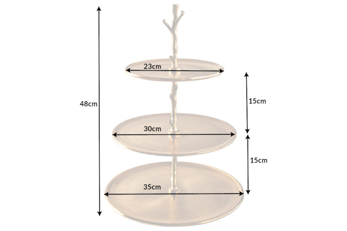 Etagere ABSTRACT 50 cm, 3 tăvi, auriu [9]