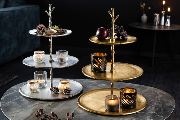 Etagere ABSTRACT 50 cm, 3 tăvi, auriu [5]