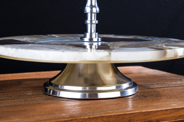 Etagere NOBLE 40 cm, 2 tăvi, argint agat [8]