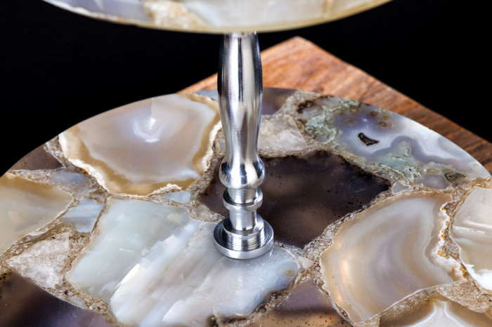 Etagere NOBLE 40 cm, 2 tăvi, argint agat [6]