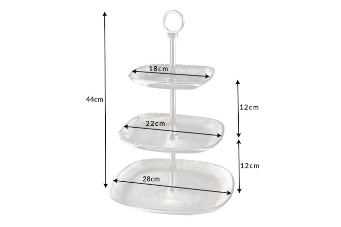Etagere ORIENT 45 cm, 3 tăvi, argint vintage [9]