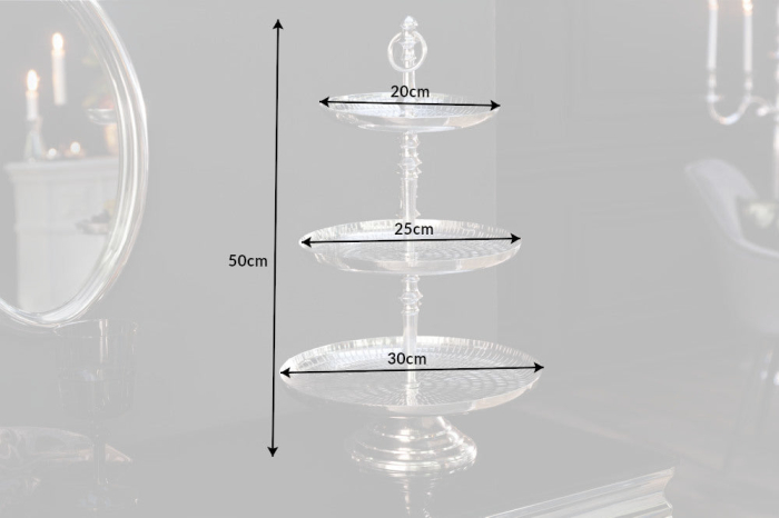 Etagere ORIENT 50 cm, 3 tăvi, argintiu [9]