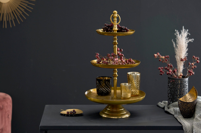 Etagere ORIENT 50 cm, 3 tăvi, auriu [4]