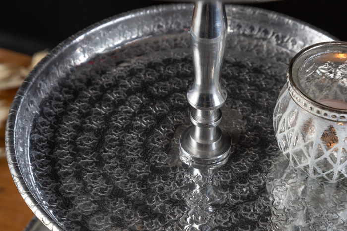 Etagere ORIENT 50 cm, 3 tăvi, cu efect de ciocănitură, argintiu [6]