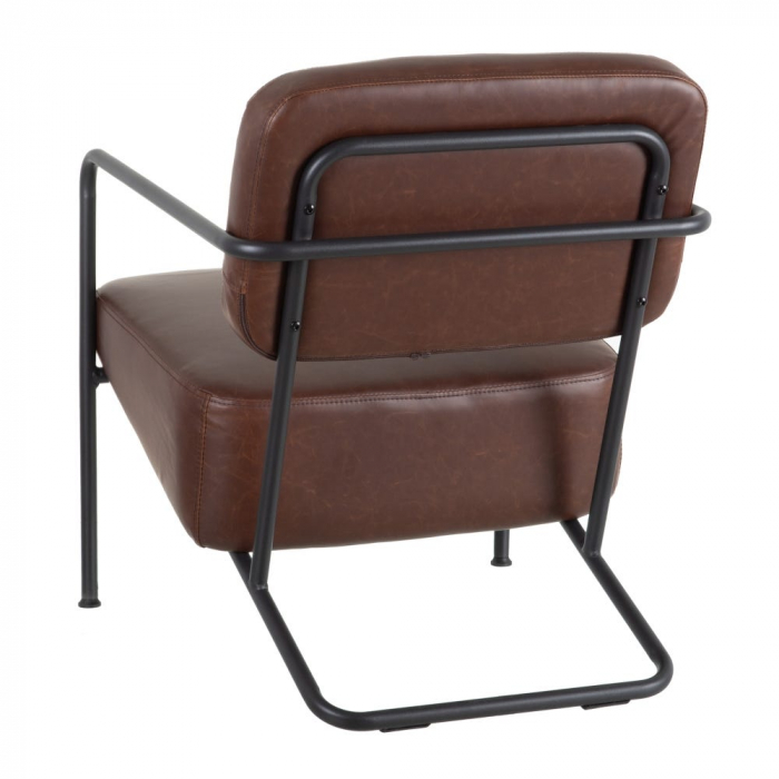 Fotoliu Arms cu tapițerie din piele 57 X 76 X 76,50 CM, maro închis [4]