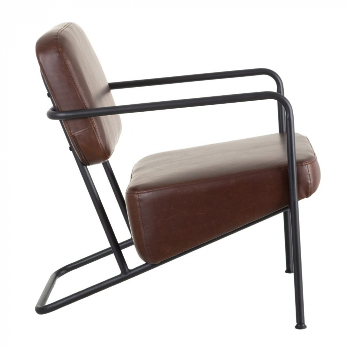 Fotoliu Arms cu tapițerie din piele 57 X 76 X 76,50 CM, maro închis [3]