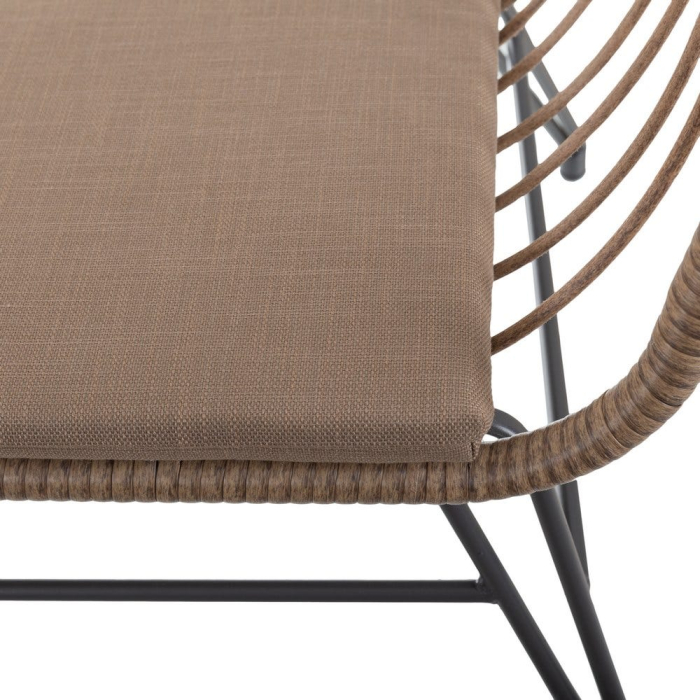 Canapea de exterior cu 2 locuri din rattán,cadru culoarea graphite  121 x 62 x 76 cm [4]